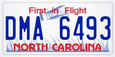 NC license plate DMA6493