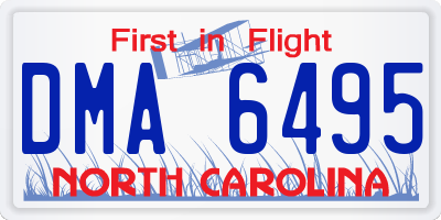 NC license plate DMA6495
