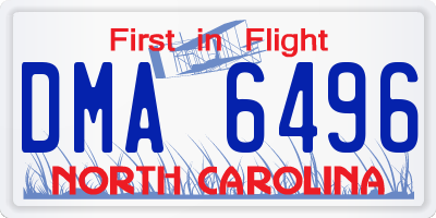 NC license plate DMA6496