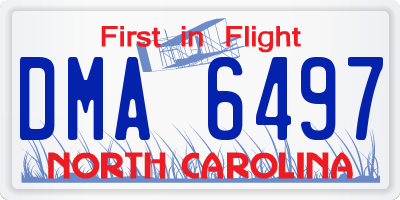 NC license plate DMA6497