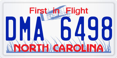 NC license plate DMA6498