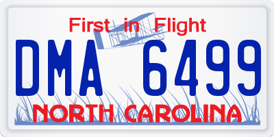 NC license plate DMA6499