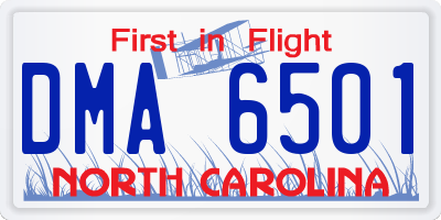 NC license plate DMA6501