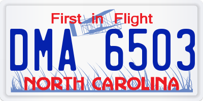 NC license plate DMA6503