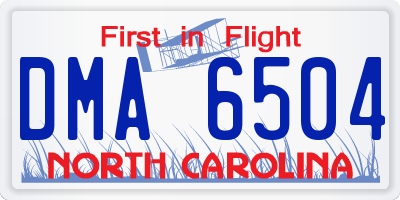 NC license plate DMA6504