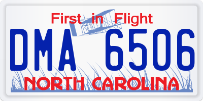 NC license plate DMA6506