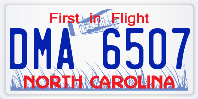 NC license plate DMA6507