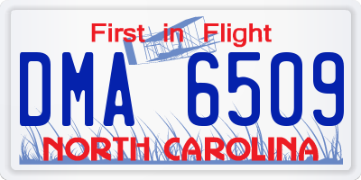 NC license plate DMA6509