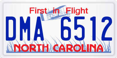 NC license plate DMA6512