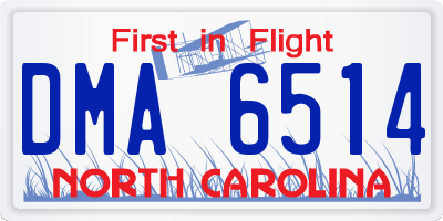 NC license plate DMA6514