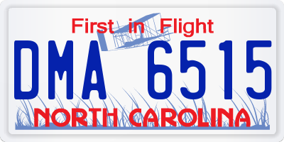 NC license plate DMA6515