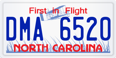 NC license plate DMA6520