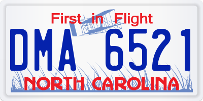 NC license plate DMA6521