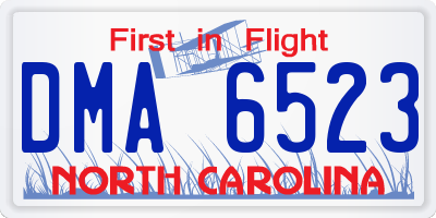 NC license plate DMA6523