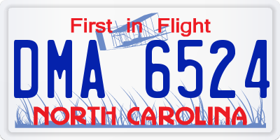 NC license plate DMA6524