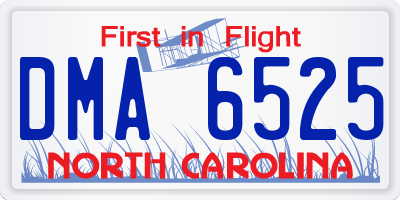 NC license plate DMA6525