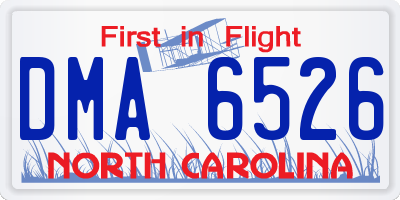 NC license plate DMA6526