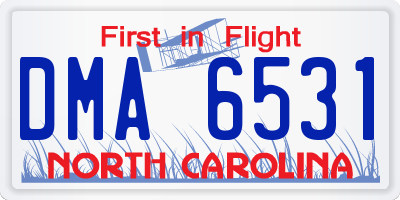 NC license plate DMA6531