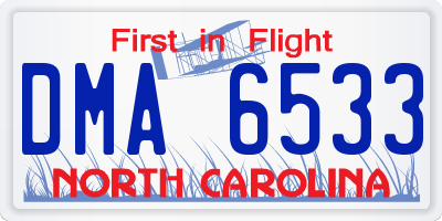 NC license plate DMA6533