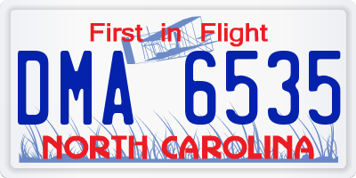NC license plate DMA6535