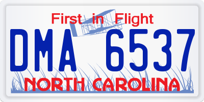 NC license plate DMA6537