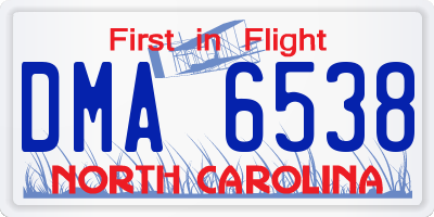 NC license plate DMA6538