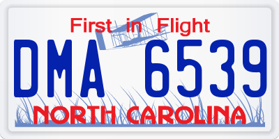 NC license plate DMA6539