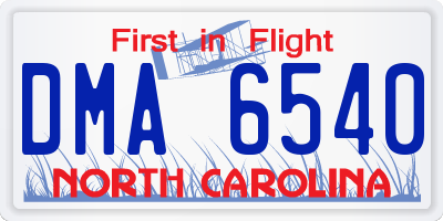 NC license plate DMA6540