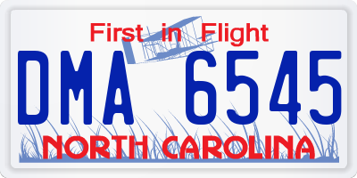NC license plate DMA6545
