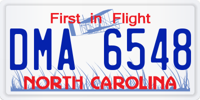 NC license plate DMA6548