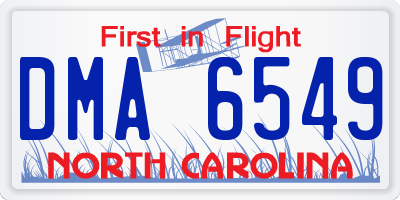 NC license plate DMA6549