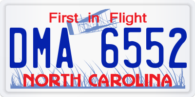 NC license plate DMA6552