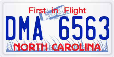 NC license plate DMA6563