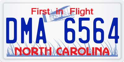 NC license plate DMA6564