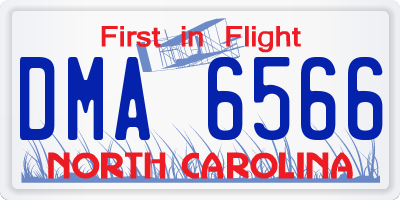 NC license plate DMA6566