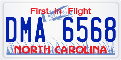NC license plate DMA6568