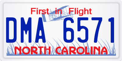 NC license plate DMA6571