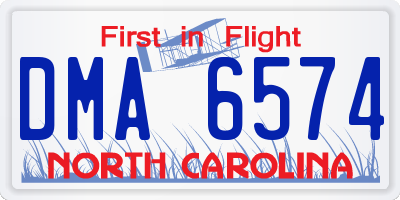 NC license plate DMA6574