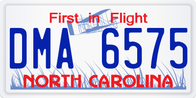 NC license plate DMA6575