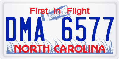 NC license plate DMA6577