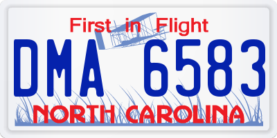 NC license plate DMA6583