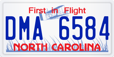 NC license plate DMA6584