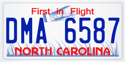 NC license plate DMA6587