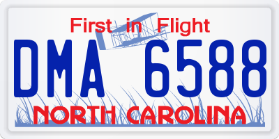 NC license plate DMA6588