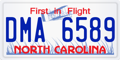 NC license plate DMA6589