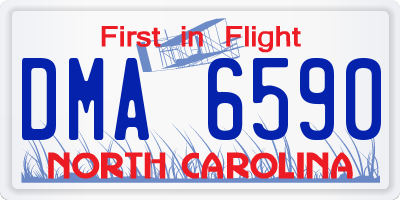NC license plate DMA6590