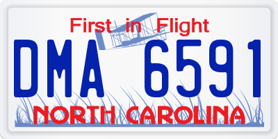 NC license plate DMA6591