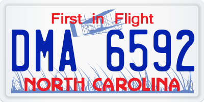 NC license plate DMA6592