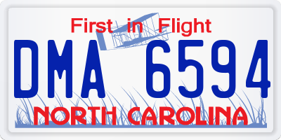NC license plate DMA6594