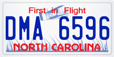 NC license plate DMA6596